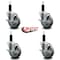 Service Caster 4'' Gray Poly Swivel 1-1/8'' Expanding Stem Caster Set with Brake, 4PK SCC-EX20S414-PPUB-TLB-118-4 - alternate 4